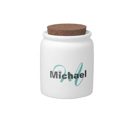 Monogrammed Minimalist Plain Modern Candy Jar