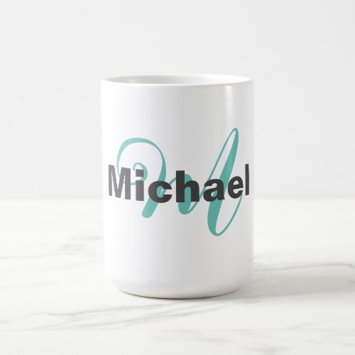 Monogrammed Minimalist Plain Modern Coffee Mug