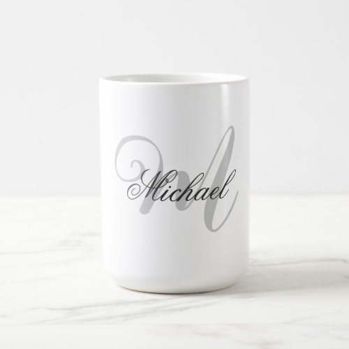 Monogrammed Minimalist Plain Modern Coffee Mug