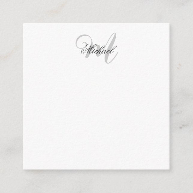 Monogrammed Minimalist Plain Modern Enclosure Card (Front)