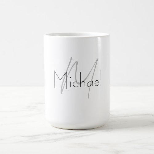 Monogrammed Minimalist Plain Modern Name Coffee Mug