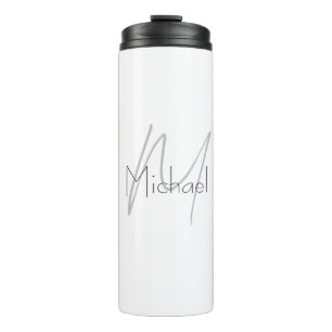 Monogrammed Minimalist Plain Modern Name Thermal Tumbler