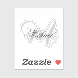 Monogrammed Minimalist Plain Modern Sticker