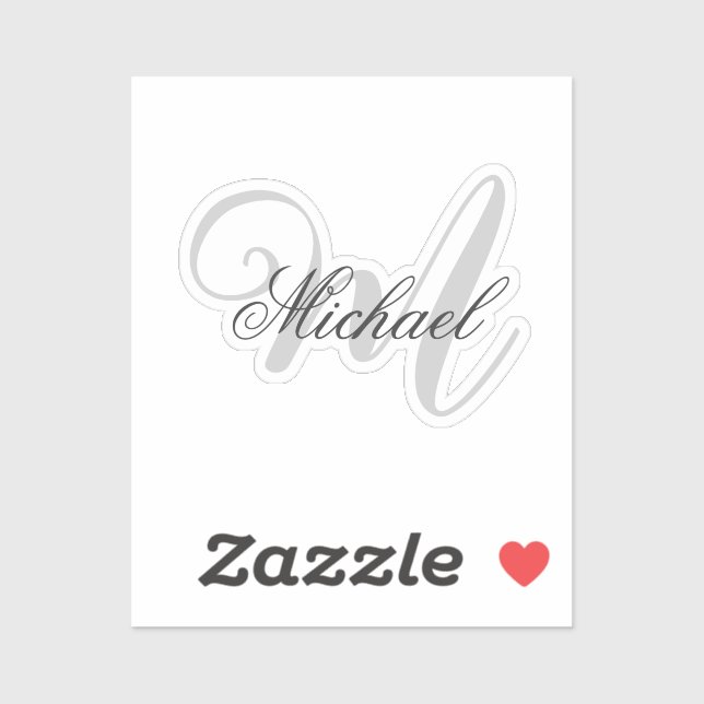 Monogrammed Minimalist Plain Modern Sticker (Sheet)