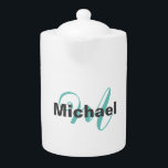 Monogrammed Minimalist Plain Modern Teapot<br><div class="desc">Check out our modern mimalist templates.</div>