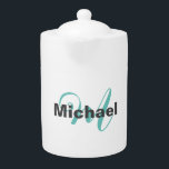 Monogrammed Minimalist Plain Modern Teapot<br><div class="desc">Check out our modern mimalist templates.</div>