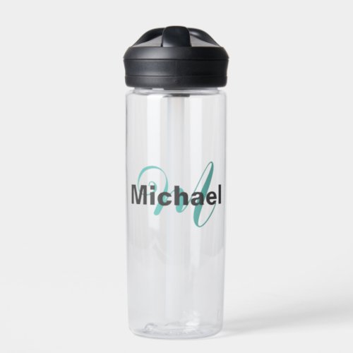 Monogrammed Minimalist Plain Modern Water Bottle