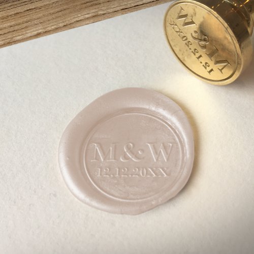 Monogrammed Minimalist wedding invites  Wax Seal Stamp