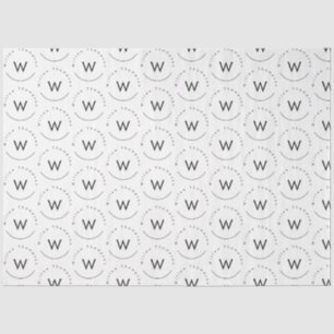 Monogrammed Minimalistic Modern White Tissue Paper