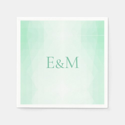 Monogrammed Mint Green Template Modern Elegant Napkins