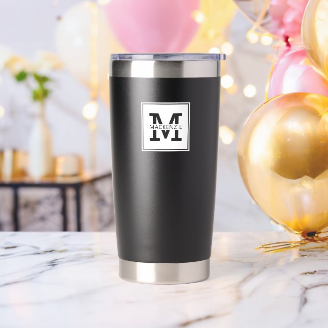 Monogrammed Modern and Minimalist Personalized Insulated Tumbler (Bachelor Party)