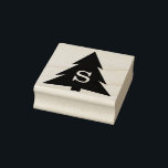 Monogrammed Modern Christmas Tree Rubber Stamp<br><div class="desc">Add a fun accent to your holiday mail or gifts with a rubber stamp featuring a modern geometric Christmas tree silhouette with a custom monogram within the tree shape. Click to personalize or delete the initial. The tree will be whatever color your ink pad is. Perfect for the holidays. To...</div>