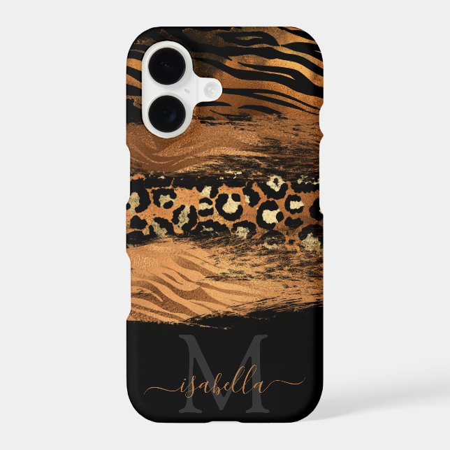 Monogrammed Modern Copper Script  Iphone Case (Back)
