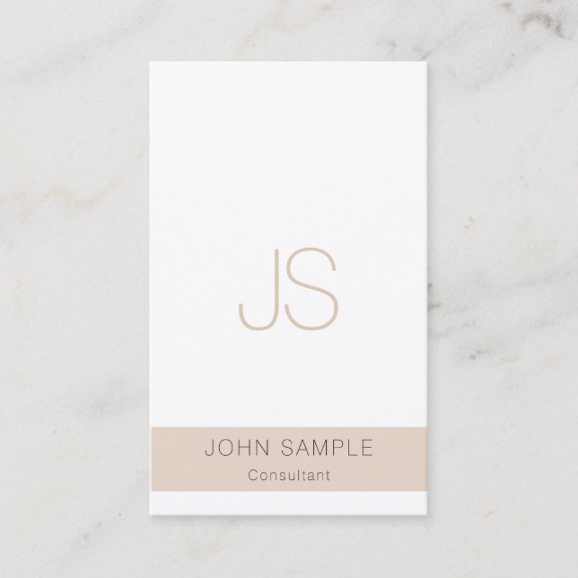 Monogrammed Modern Elegant Colors Template Business Card (Front)
