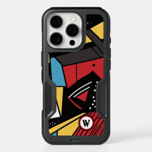 Monogrammed Modern Geometric Abstract iPhone 16 Pro Case