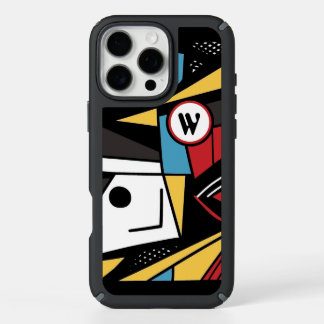 Monogrammed Modern Geometric Abstract iPhone 16 Pro Max Case