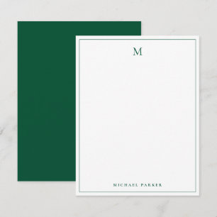 Monogrammed Modern Green Professional  Thank You Card