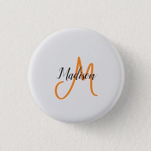 Monogrammed Modern Handwriting Name Initial Button