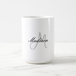 Monogrammed Modern Handwriting Name Initial Coffee Mug