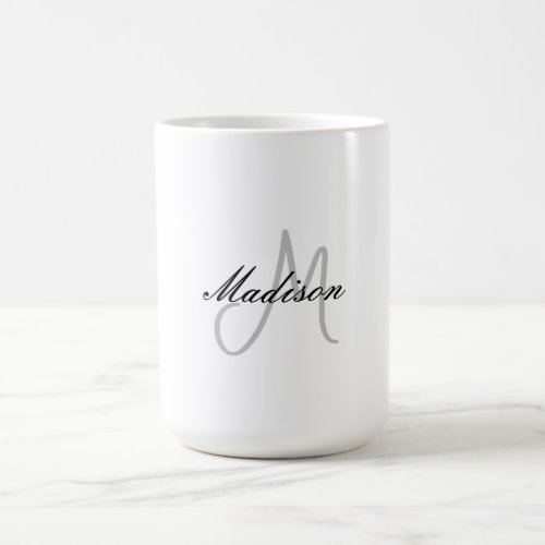 Monogrammed Modern Handwriting Name Initial Coffee Mug