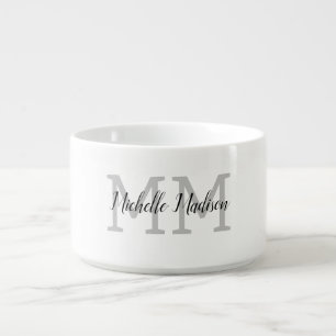 Monogrammed Modern Handwriting Name Initials Bowl