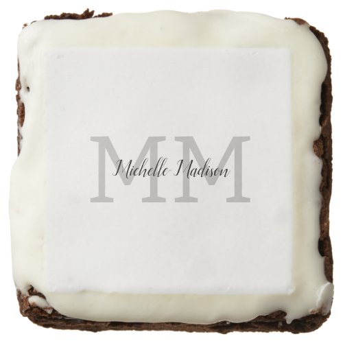 Monogrammed Modern Handwriting Name Initials Brownie