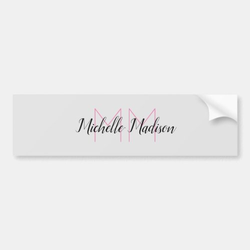 Monogrammed Modern Handwriting Name Initials Bumper Sticker