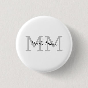 Monogrammed Modern Handwriting Name Initials Button