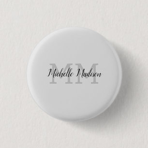 Monogrammed Modern Handwriting Name Initials Button