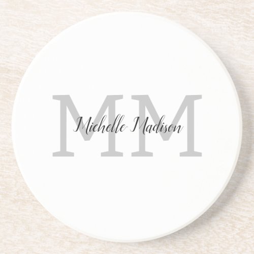 Monogrammed Modern Handwriting Name Initials Coaster