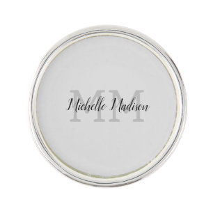 Monogrammed Modern Handwriting Name Initials Lapel Pin