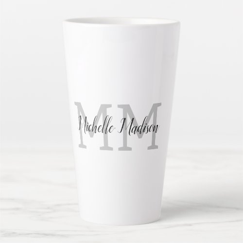 Monogrammed Modern Handwriting Name Initials Latte Mug