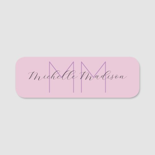 Monogrammed Modern Handwriting Name Initials Name Tag