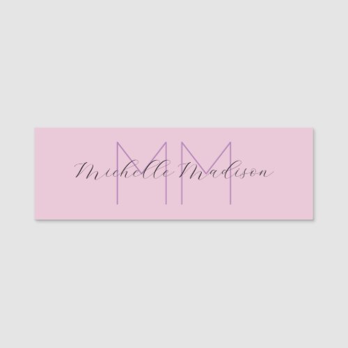 Monogrammed Modern Handwriting Name Initials Name Tag