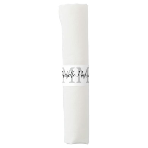 Monogrammed Modern Handwriting Name Initials Napkin Bands