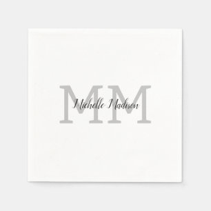 Monogrammed Modern Handwriting Name Initials Napkins