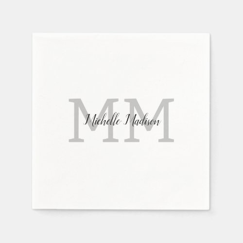 Monogrammed Modern Handwriting Name Initials Napkins