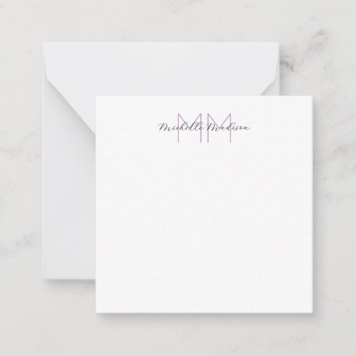 Monogrammed Modern Handwriting Name Initials Note Card