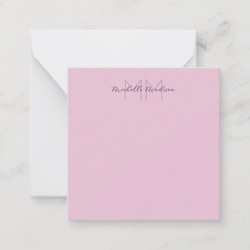 Monogrammed Modern Handwriting Name Initials Note Card