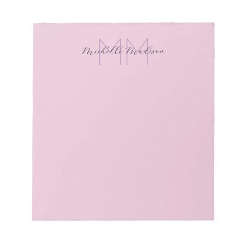 Monogrammed Modern Handwriting Name Initials Notepad