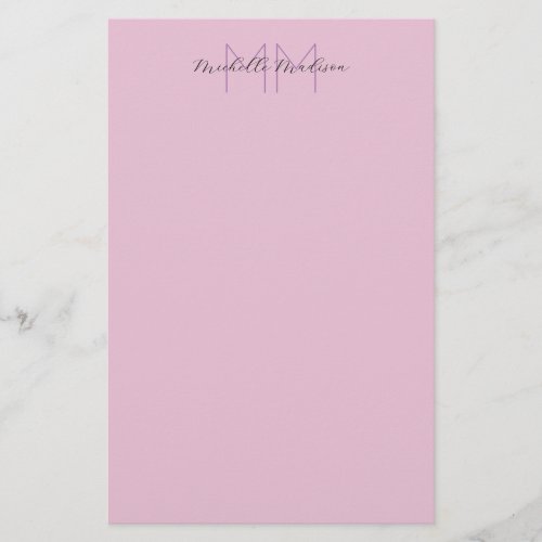 Monogrammed Modern Handwriting Name Initials Stationery