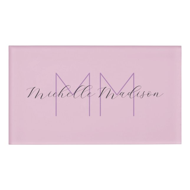 Monogrammed Modern Handwriting Name Initials Tag (Front)