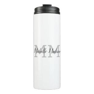 Monogrammed Modern Handwriting Name Initials Thermal Tumbler