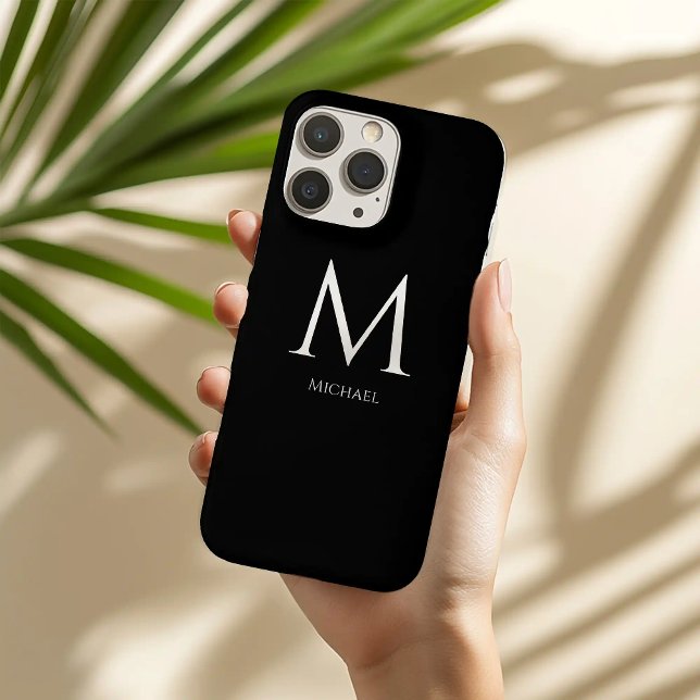 Monogrammed Modern minimal Case-Mate iPhone Case (Creator Uploaded)