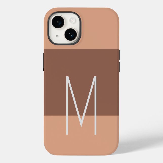 Monogrammed Modern Plain Initial Case-Mate iPhone Case (Back)