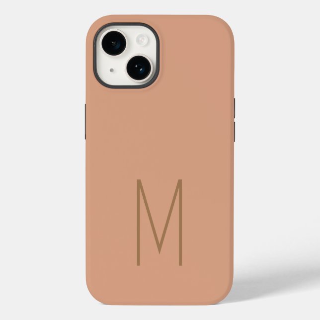 Monogrammed Modern Plain Initial Case-Mate iPhone Case (Back)
