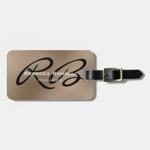 Monogrammed Modern Plain Minimalist Simple Baggage Luggage Tag