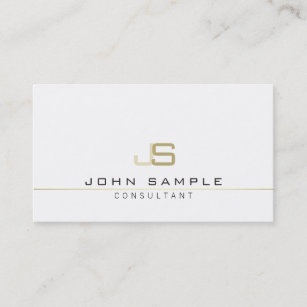Monogrammed Modern Professional Elegant Consultant Business Card