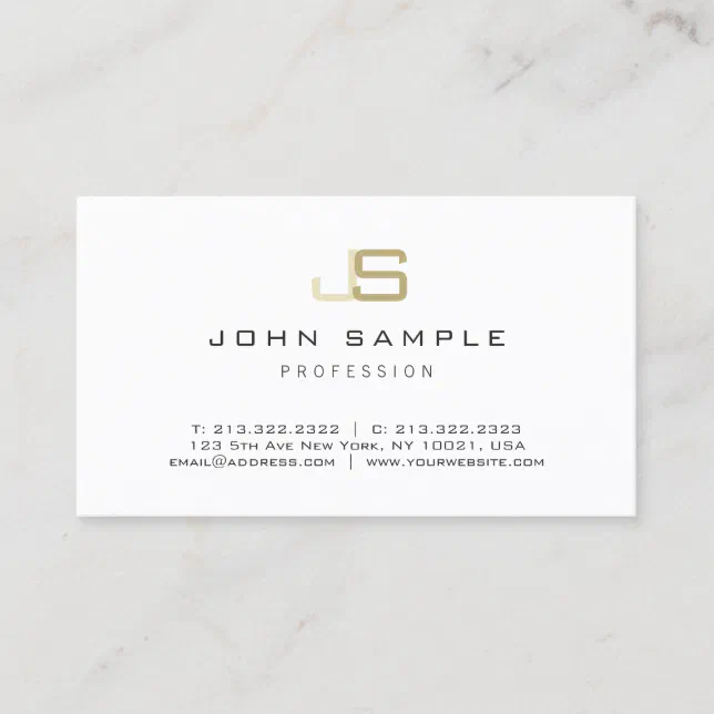 Monogrammed Modern Professional Elegant Simple Business Card | Zazzle