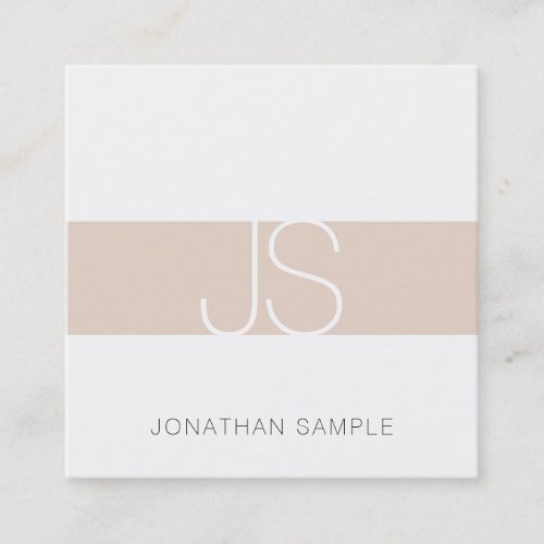 Monogrammed Modern Simple Professional Elegant Square Business Card